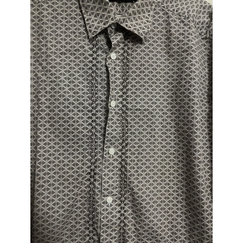 Bugatchi Uomo Classic Fit Long Sleeve Large Men's Dress Shirt Button Up